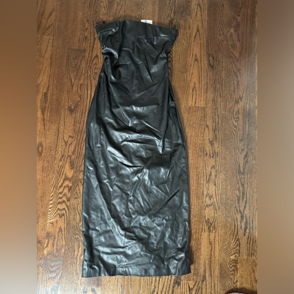 Zara leather midi dress
